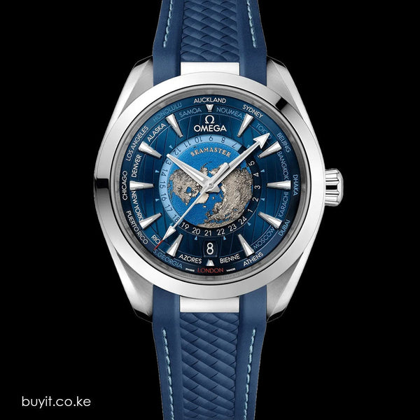 Automatic Omega Aqua Terra 150M Co-Axial Master Chronometer GMT Worldtimer Watch