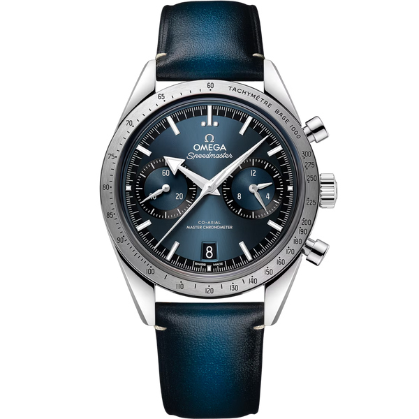 Luxury Omega Speedmaster '57 40.5 mm, steel on leather strap